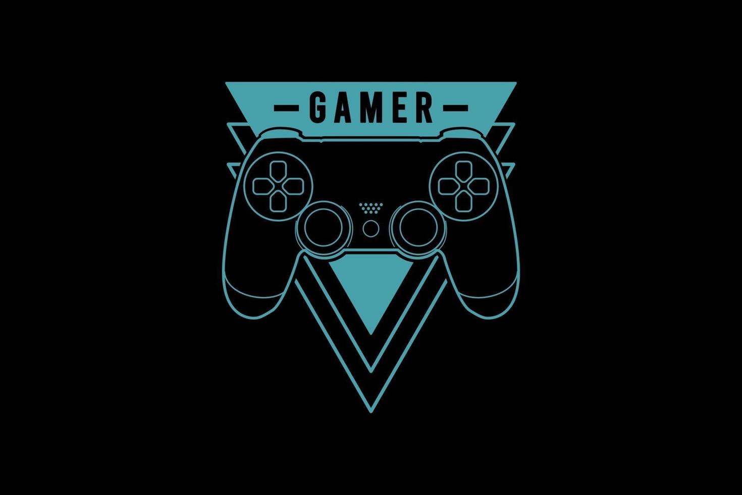 Gamer, retro vintage design vector