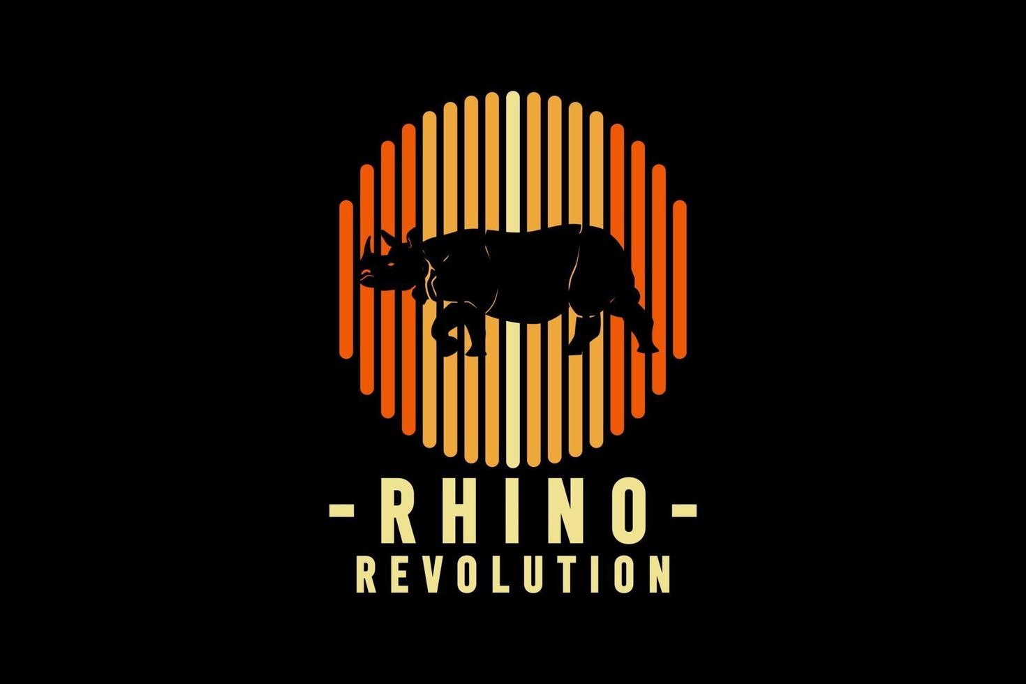revolución del rinoceronte, ilustración de dibujo a mano de estilo retro vintage vector