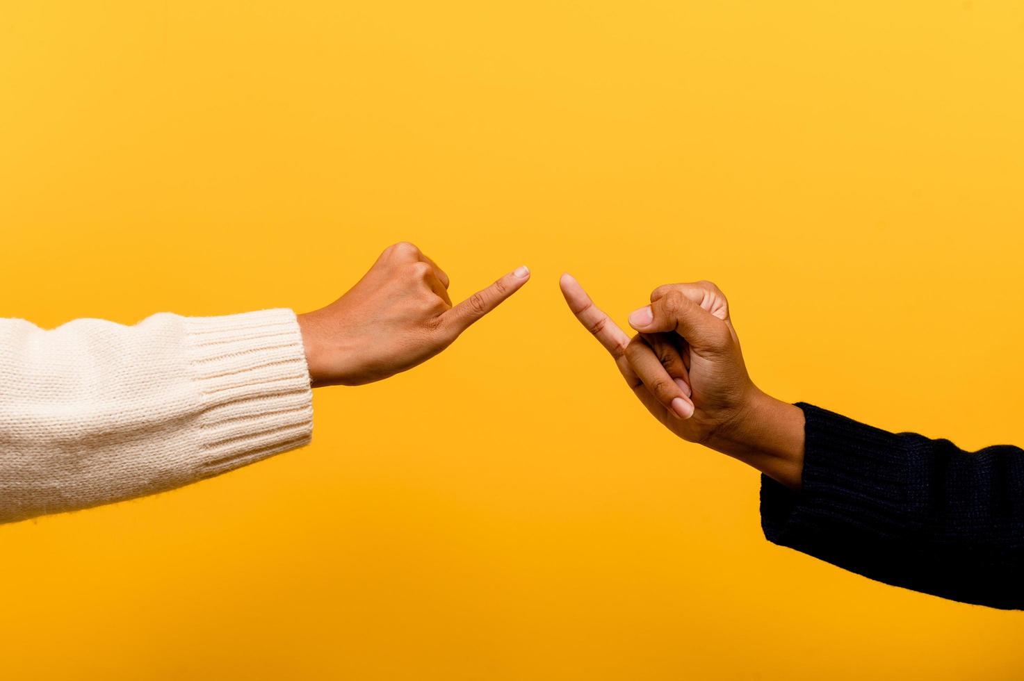 Asian girls holding hands expressing sincerity photo