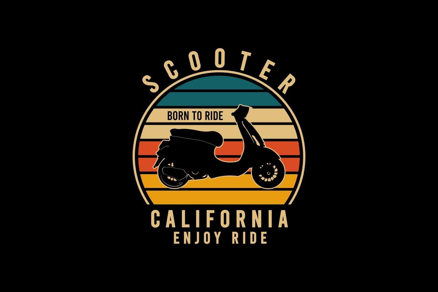 scooter california disfrutar del paseo, estilo retro vintage vector