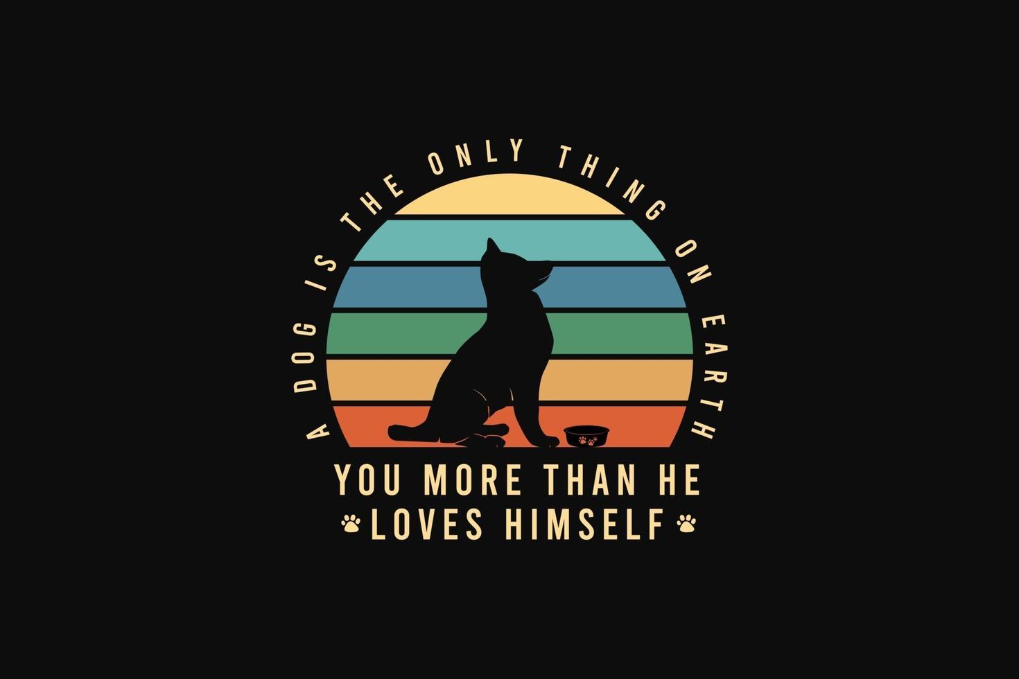 You more than he loves himself, silhouette retro style vector
