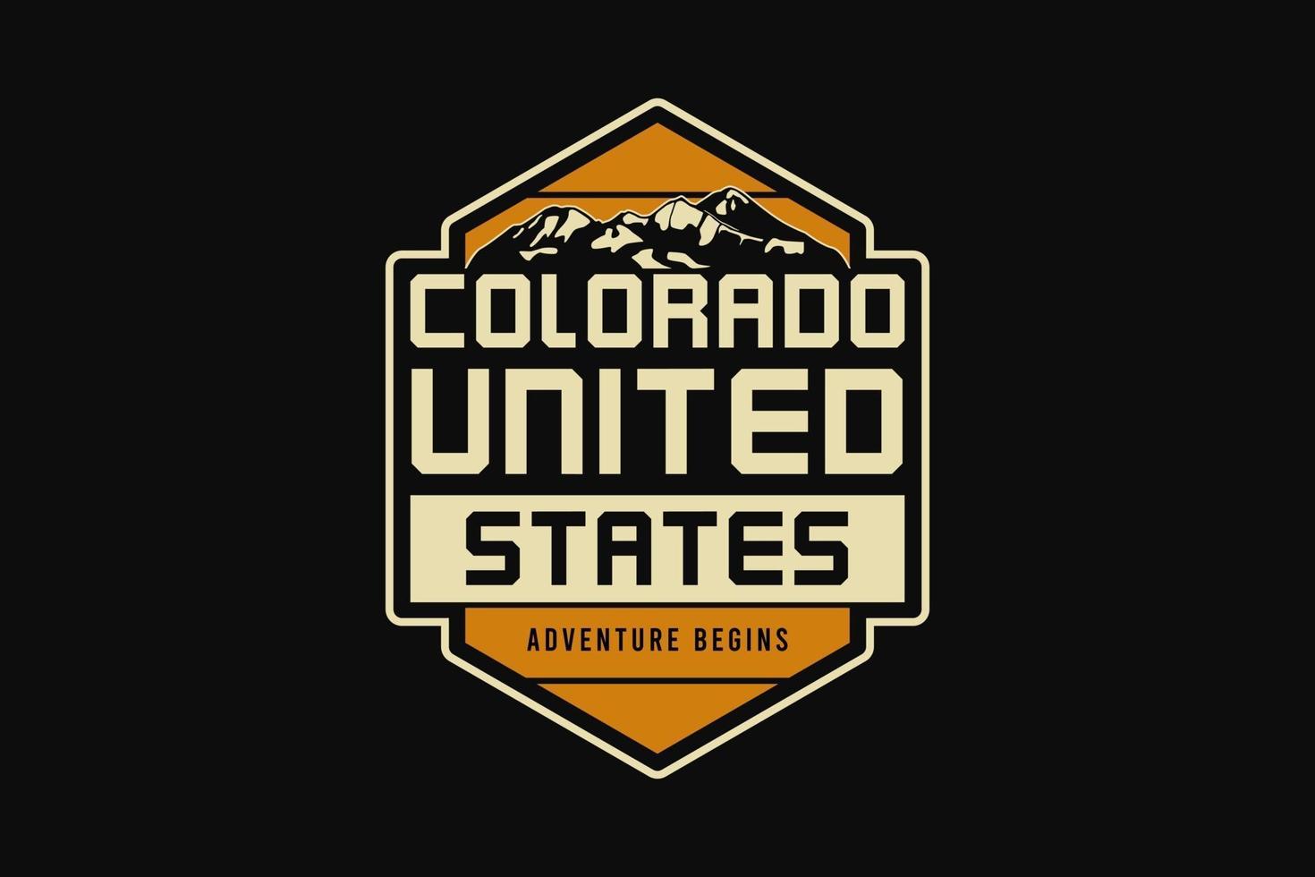 Colorado united states, silhouette retro style vector