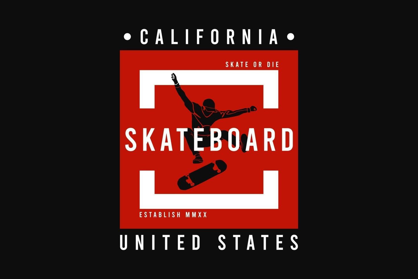 Skateboard, silhouette style vector