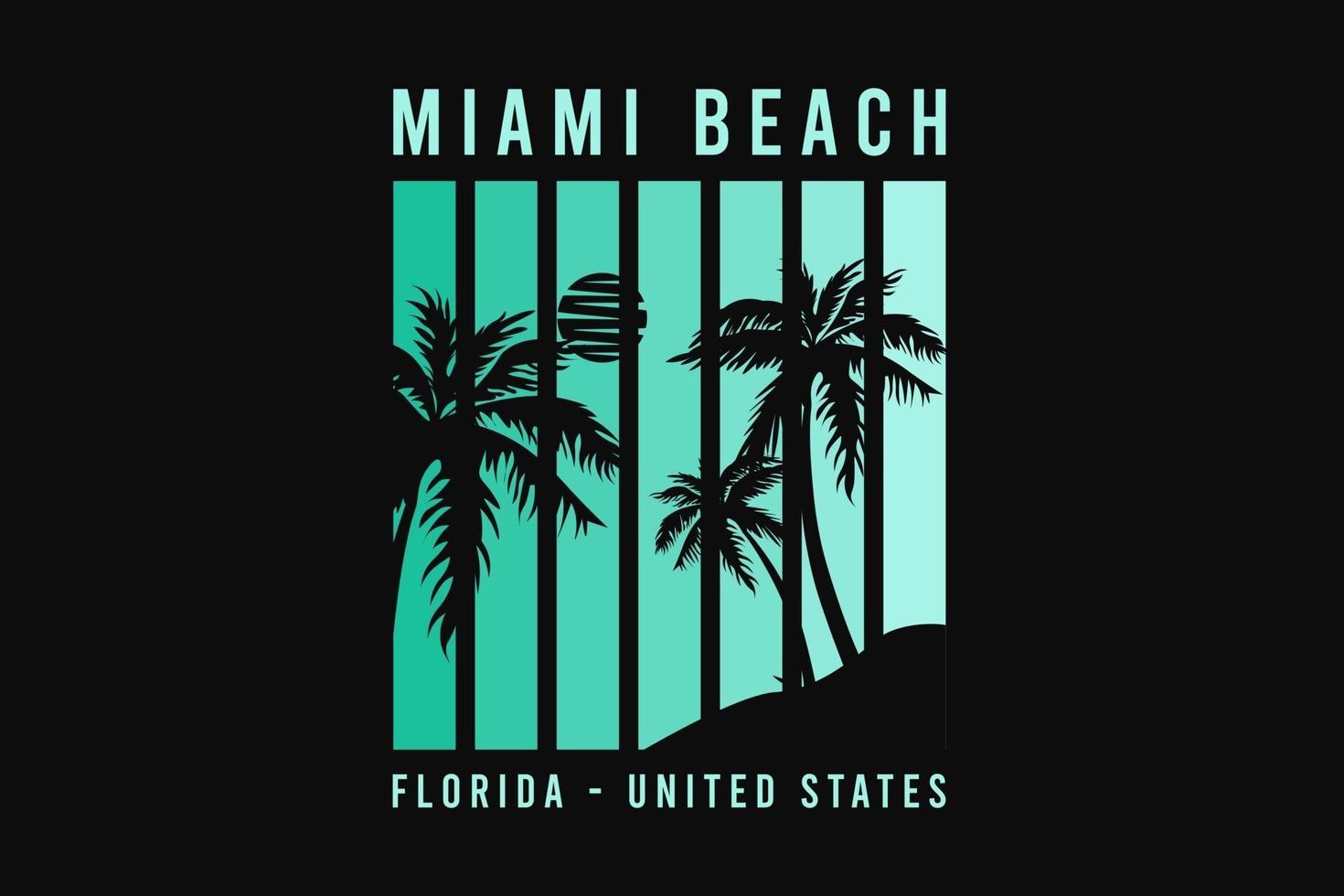 Miami beach florida, silhouette style vector