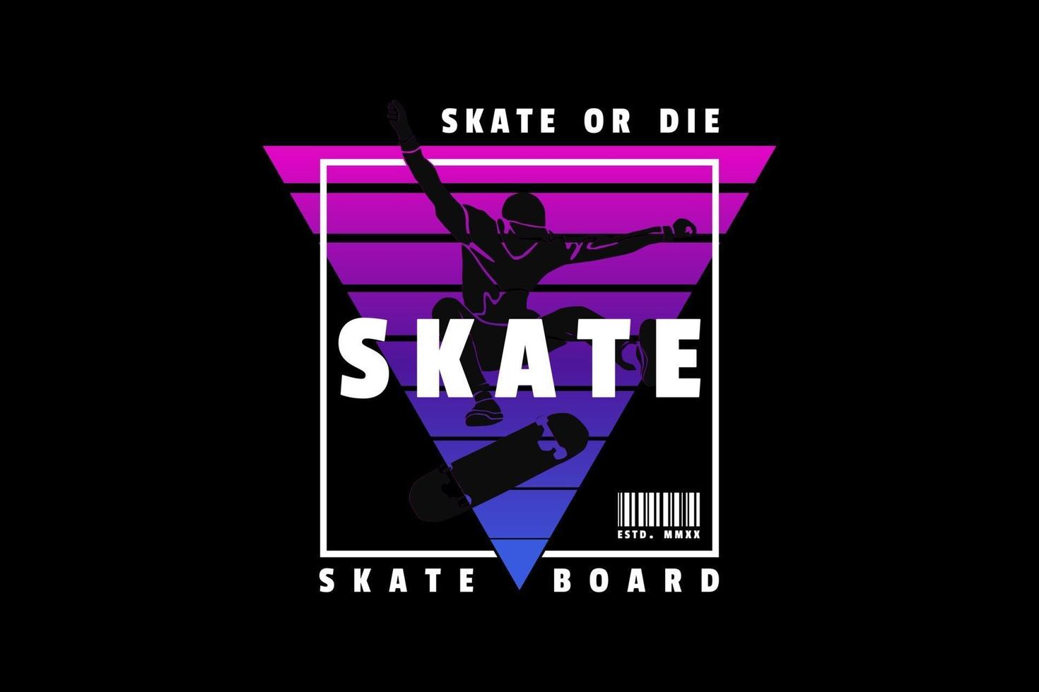 .skate, diseño de silueta estilo retro. vector