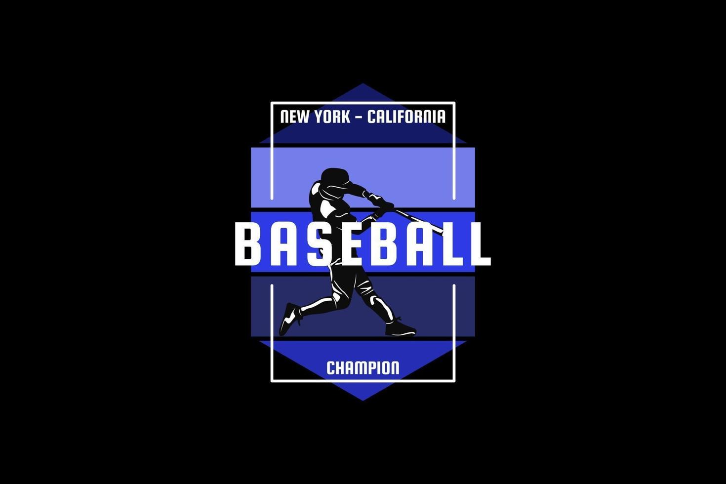 campeón de béisbol, diseño de estilo retro. vector