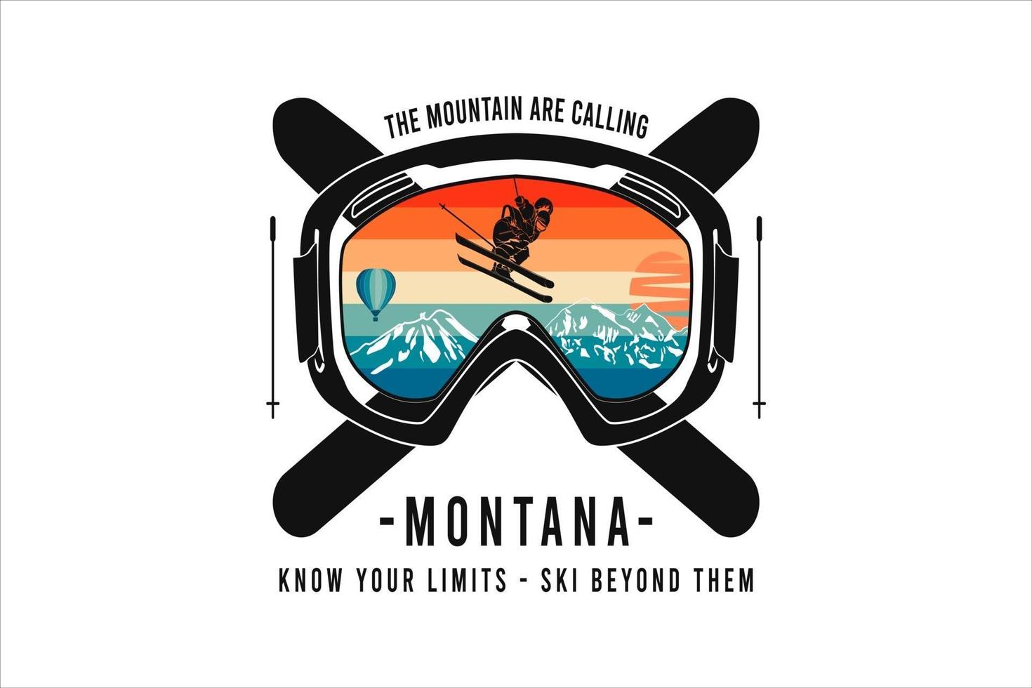 Montana know your limits, mock up silhouette merchandise mock up. vector