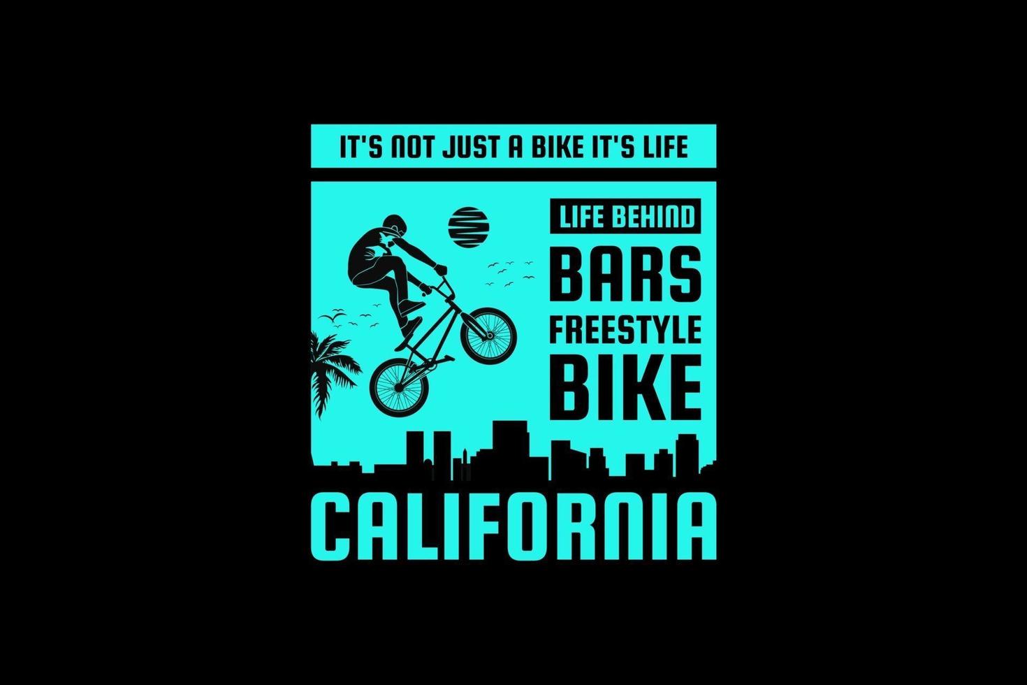 .freestyle bike california, diseño silueta estilo retro vector