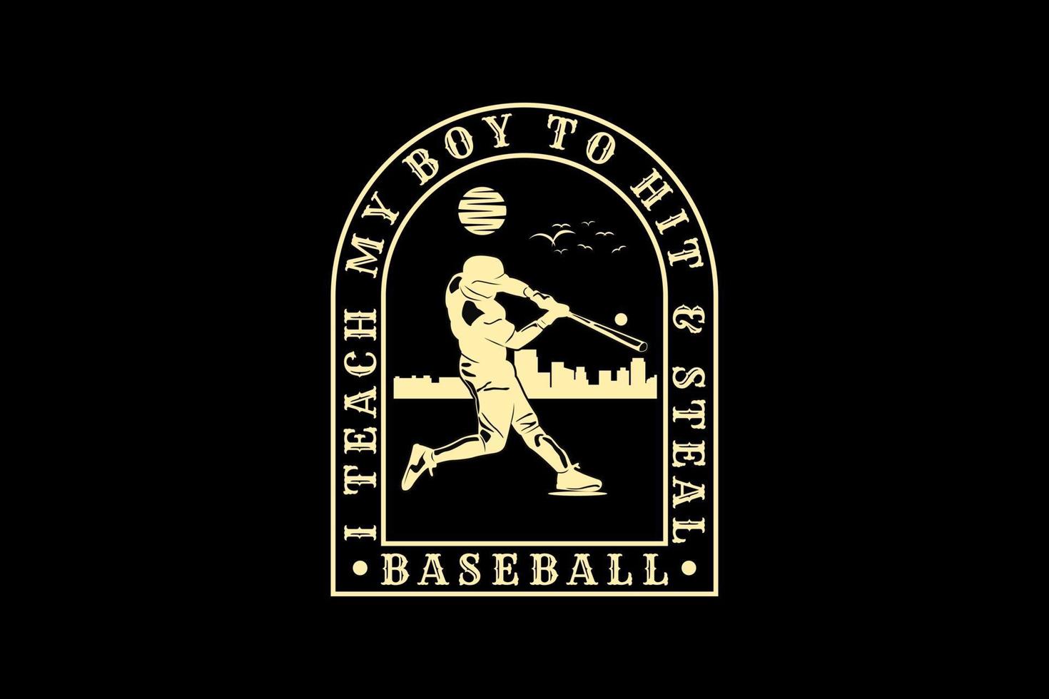 Baseball, design silhouette retro style vector