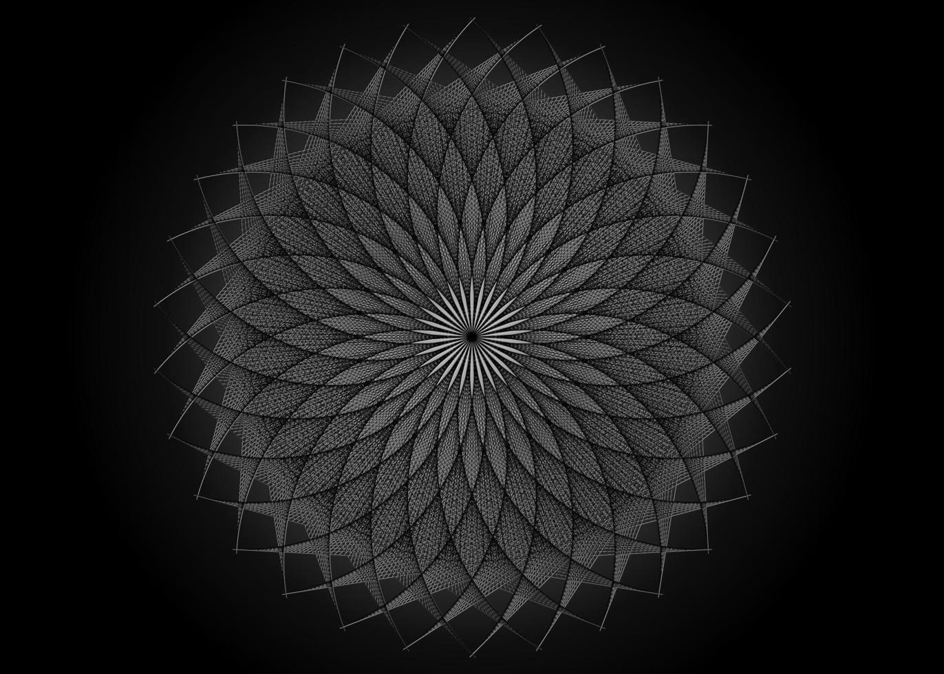 Mandala de flores de arte de cuerda, símbolo de la semilla de la vida geometría sagrada. logo vector