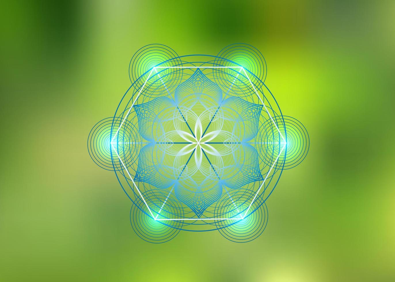 Seed of life symbol Sacred Geometry. Logo icon Geometric mystic mandala vector