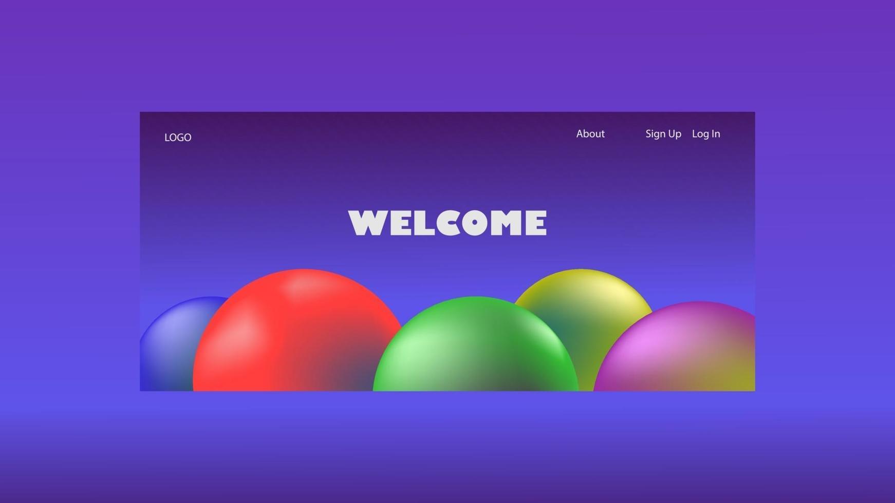 gradient ball 3d landing page background texture minimalism vector