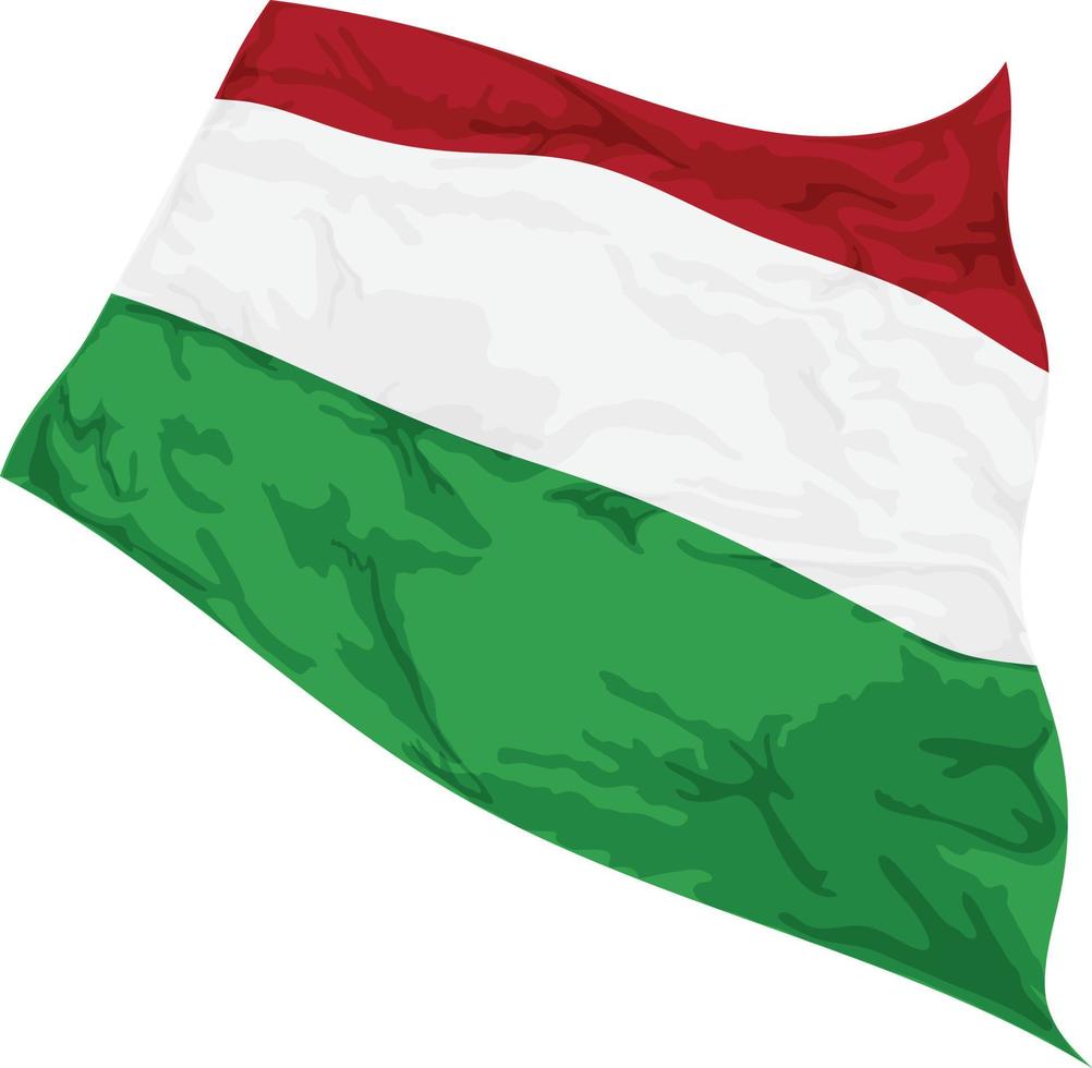 Vector illustration of Hungary flag swaying in the wind