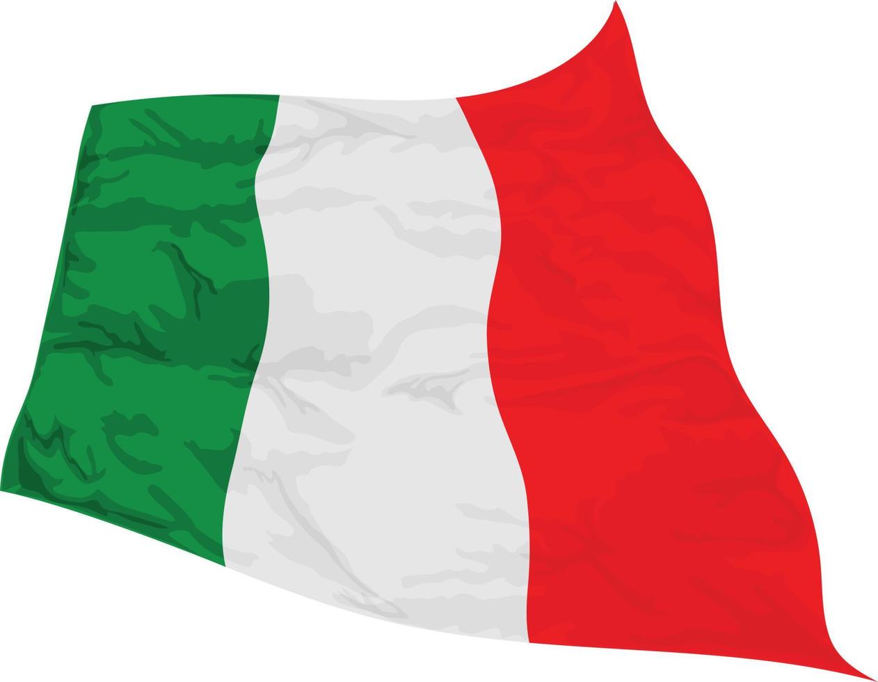 Ilustración vectorial de la bandera de Italia meciéndose en el viento vector