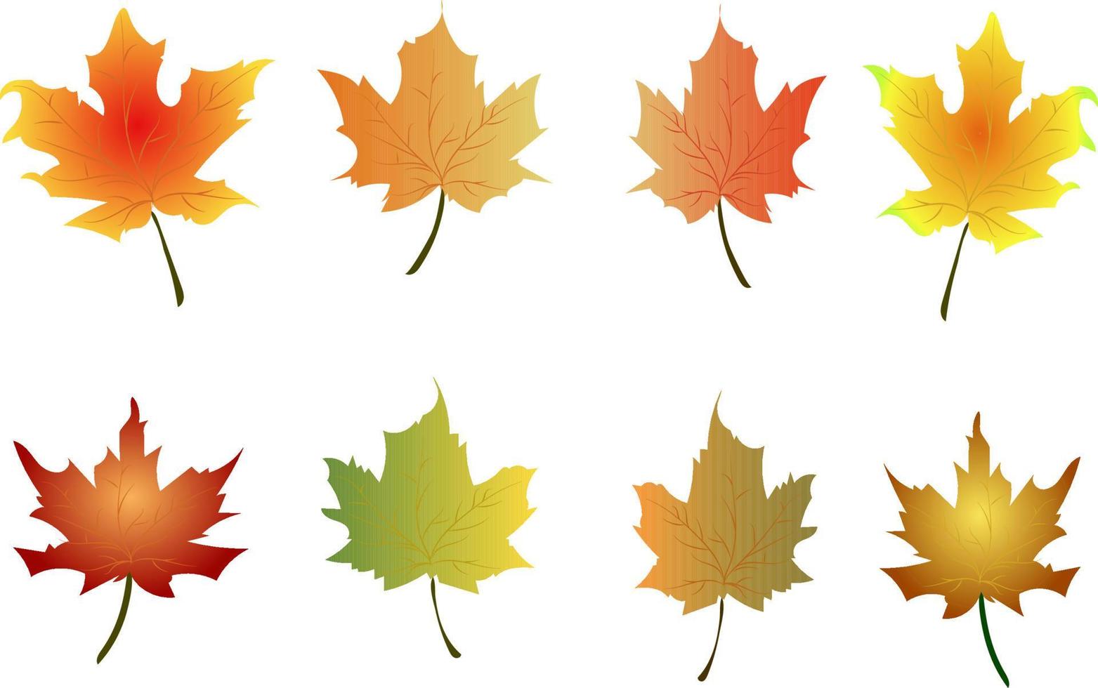 diseño de vector de conjunto de hojas de otoño