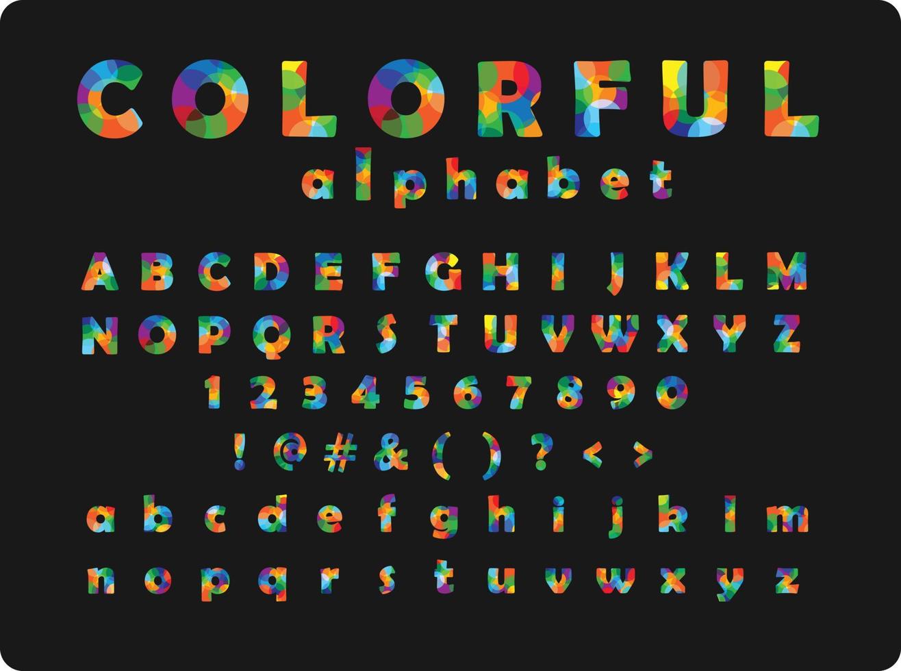 Modern and colorful vector fonts