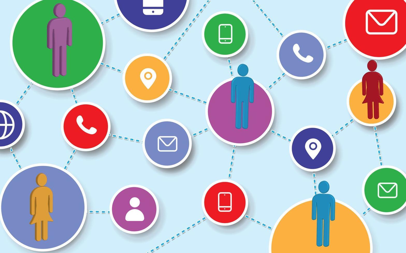 Communication of social people connected to the network vector