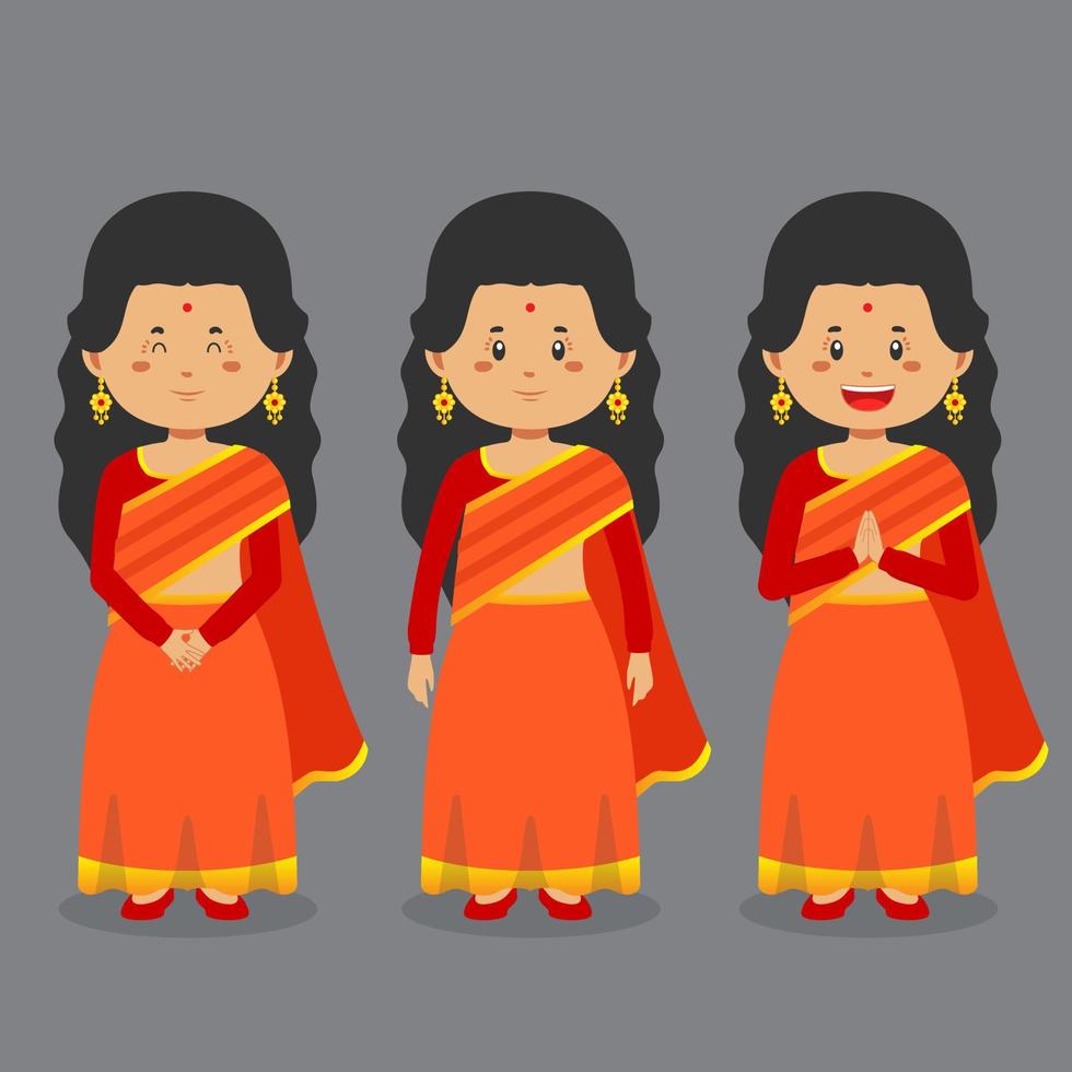 Bangladesh Character with Various Expression vector