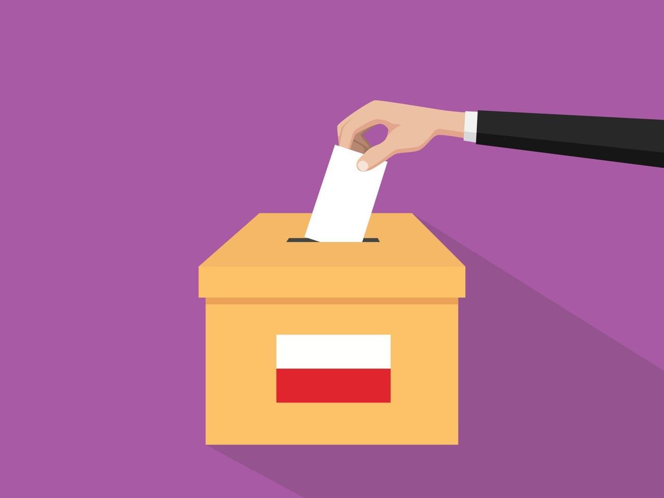 Ilustración de concepto de elección de voto de Polonia con votante de personas vector