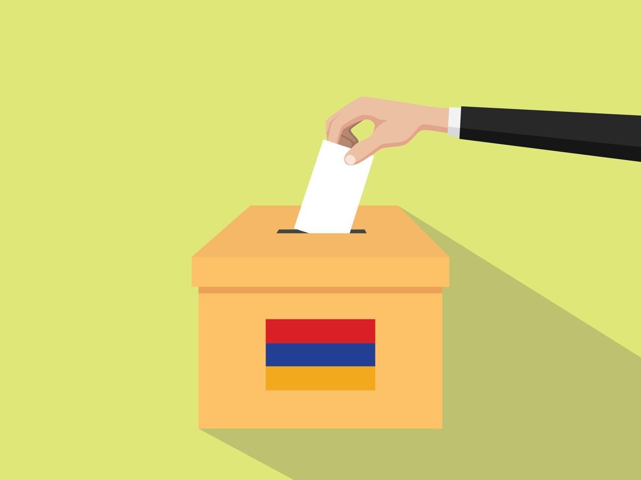 Ilustración de concepto de elección de voto de Armenia con votante de personas vector