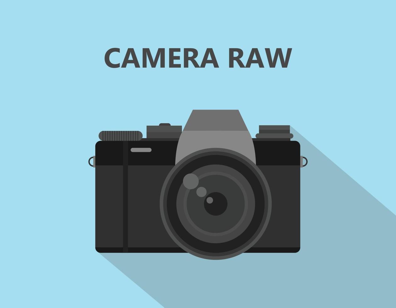 Camera RAW format file illustration with camera icon vector