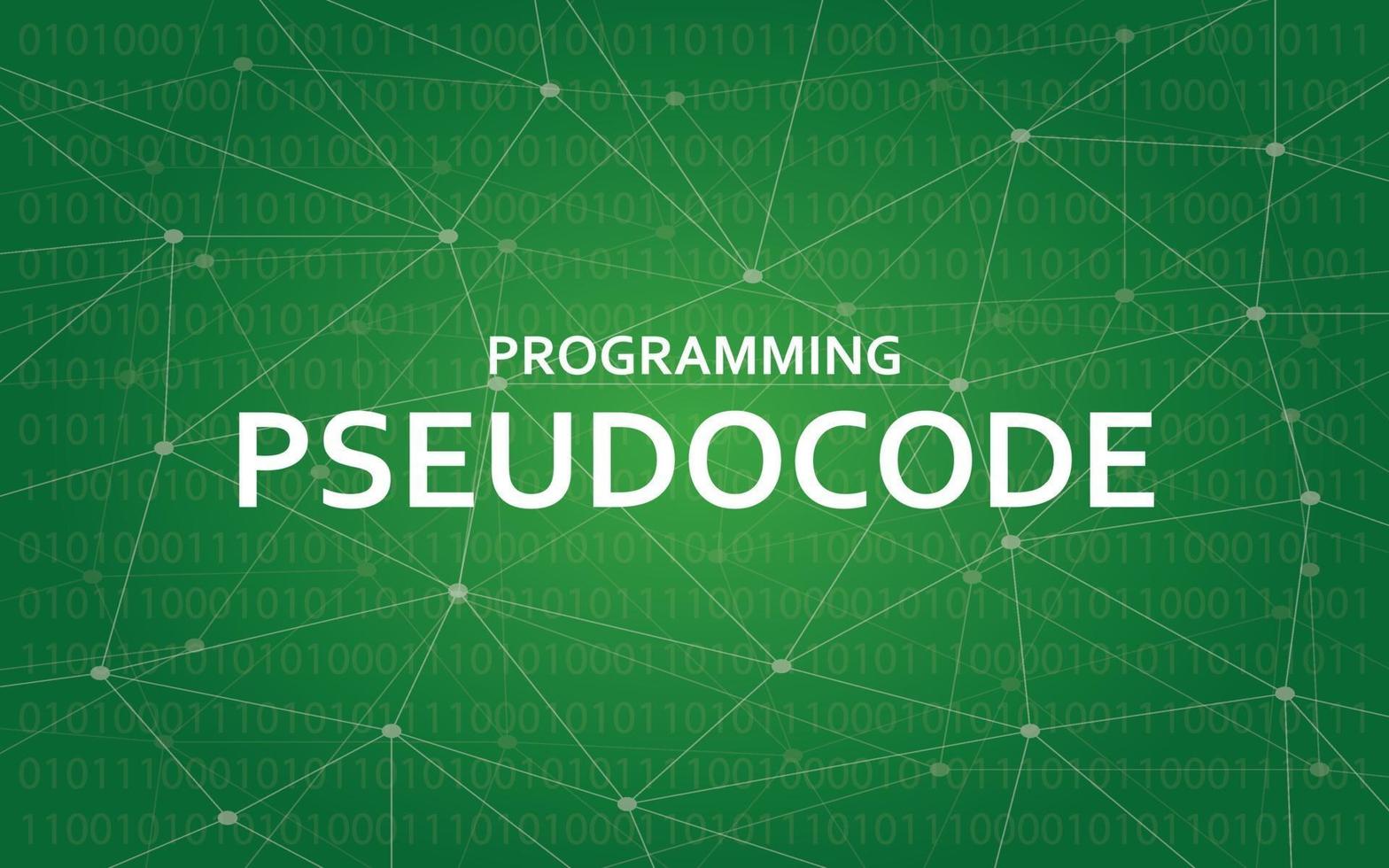 Programming pseudocode concept illustration white text vector