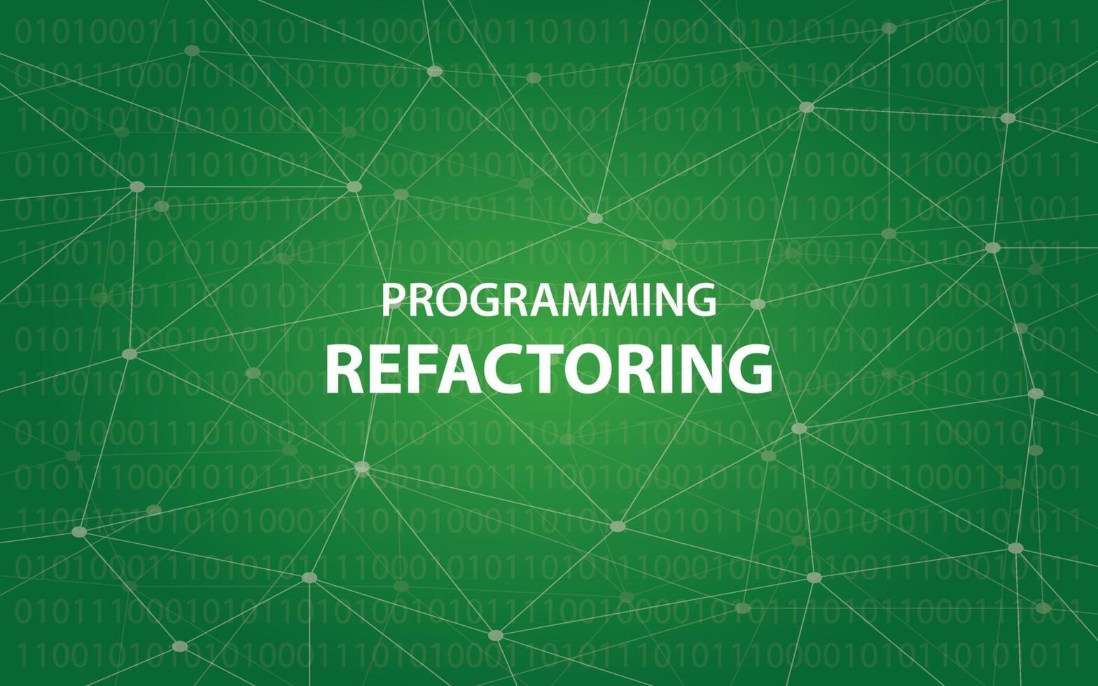 Ilustración del concepto de refactorización de programación Ilustración de texto blanco vector