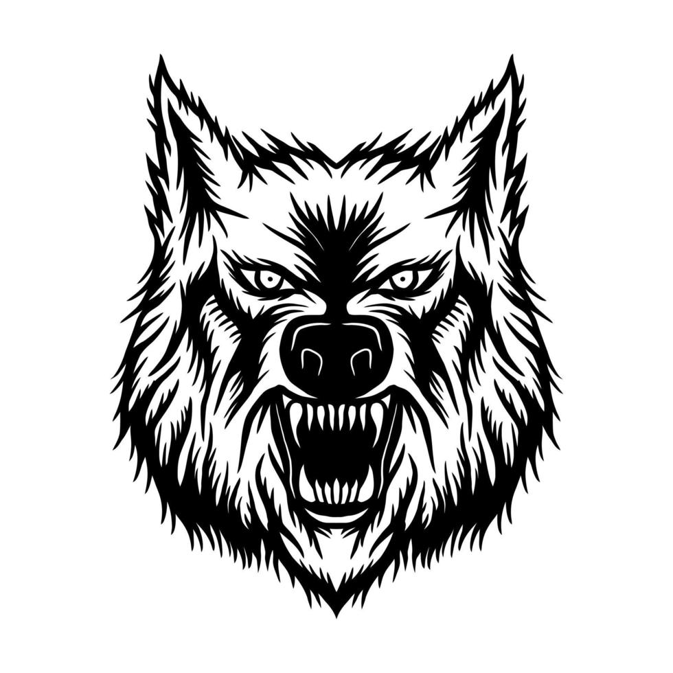 logotipo de la mascota de la cabeza de lobo vector