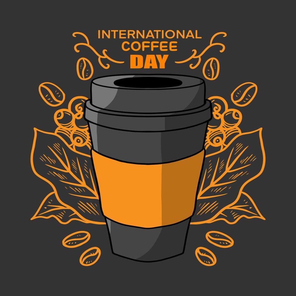 International coffee day vector illustration