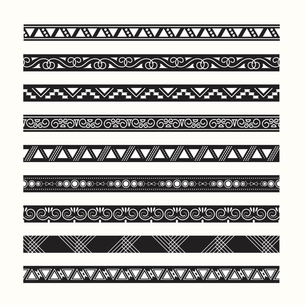 set of vintage borders lines vector