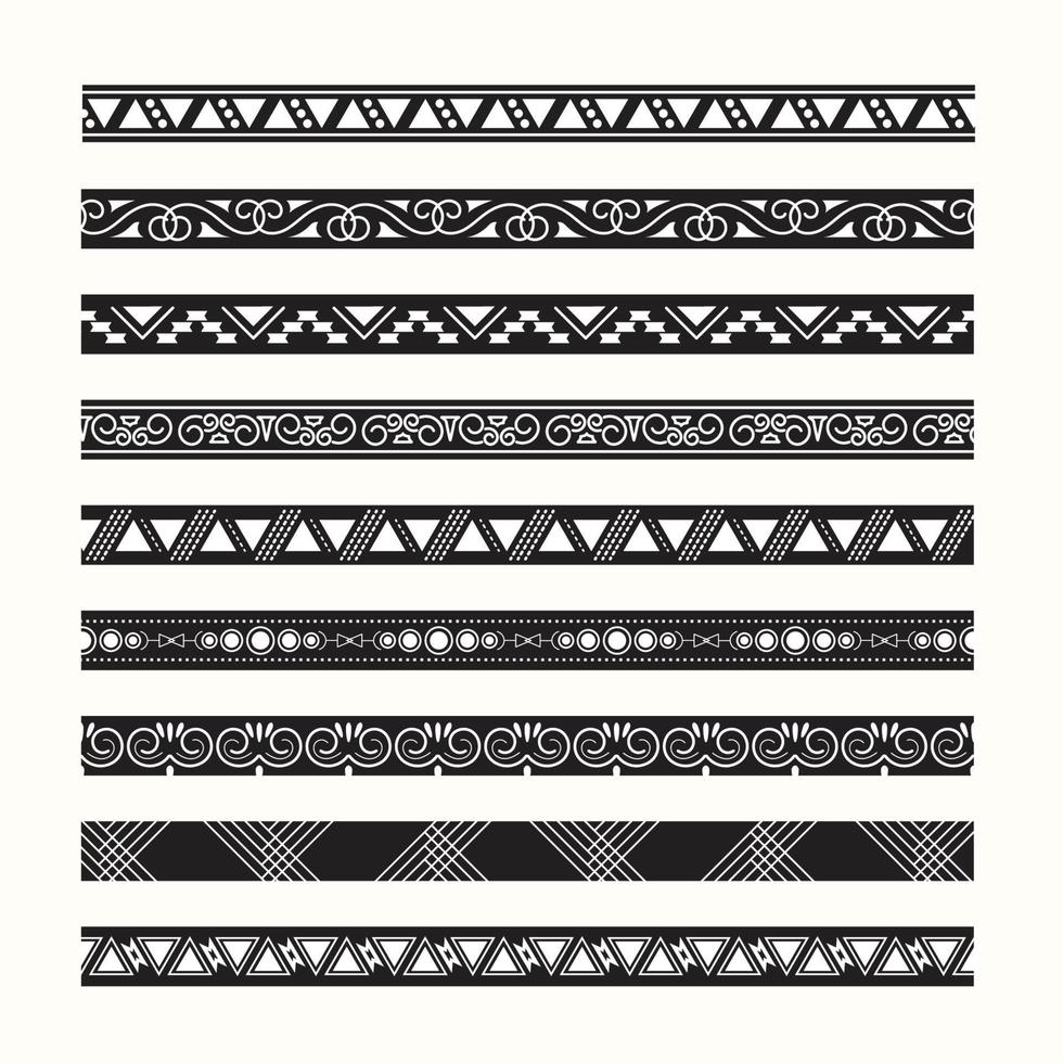 set of vintage borders lines vector