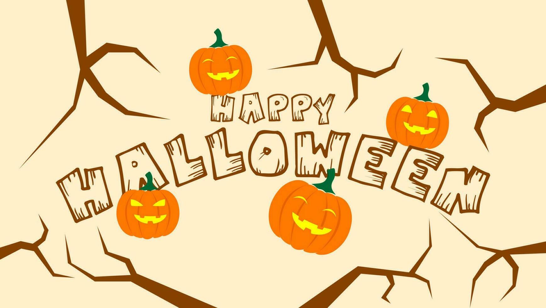 banner de texto feliz halloween vector