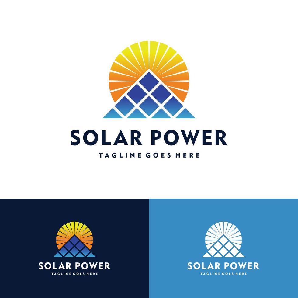 Sun solar energy, solar energy power logo vector icon illustration