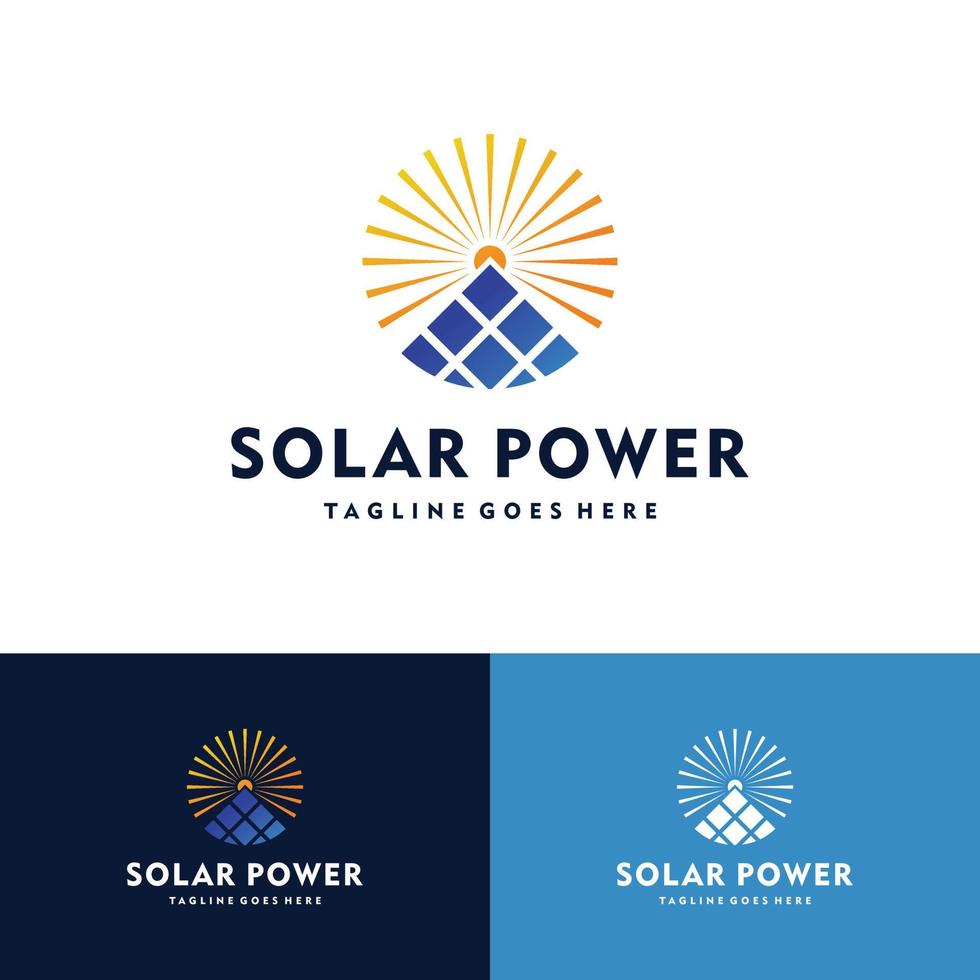 Sun solar energy, solar energy power logo vector icon illustration