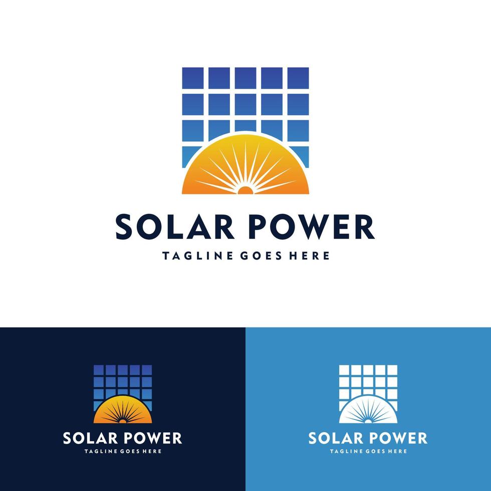 Sun solar energy, solar energy power logo vector icon illustration