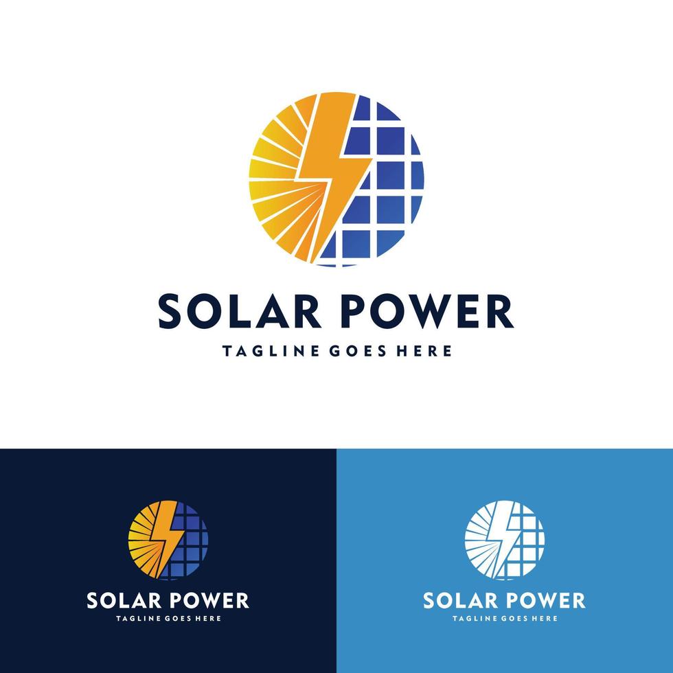 Sun solar energy, solar energy power logo vector icon illustration