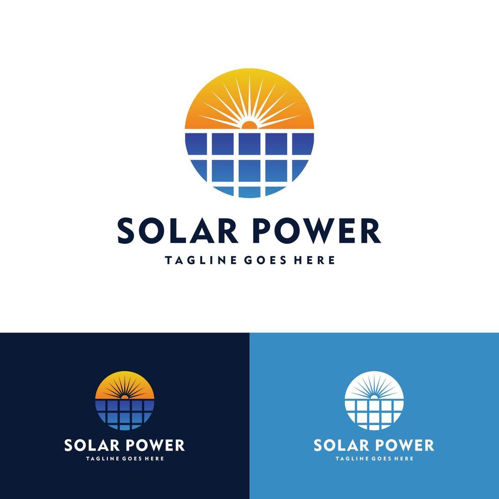 Sun solar energy, solar energy power logo vector icon illustration
