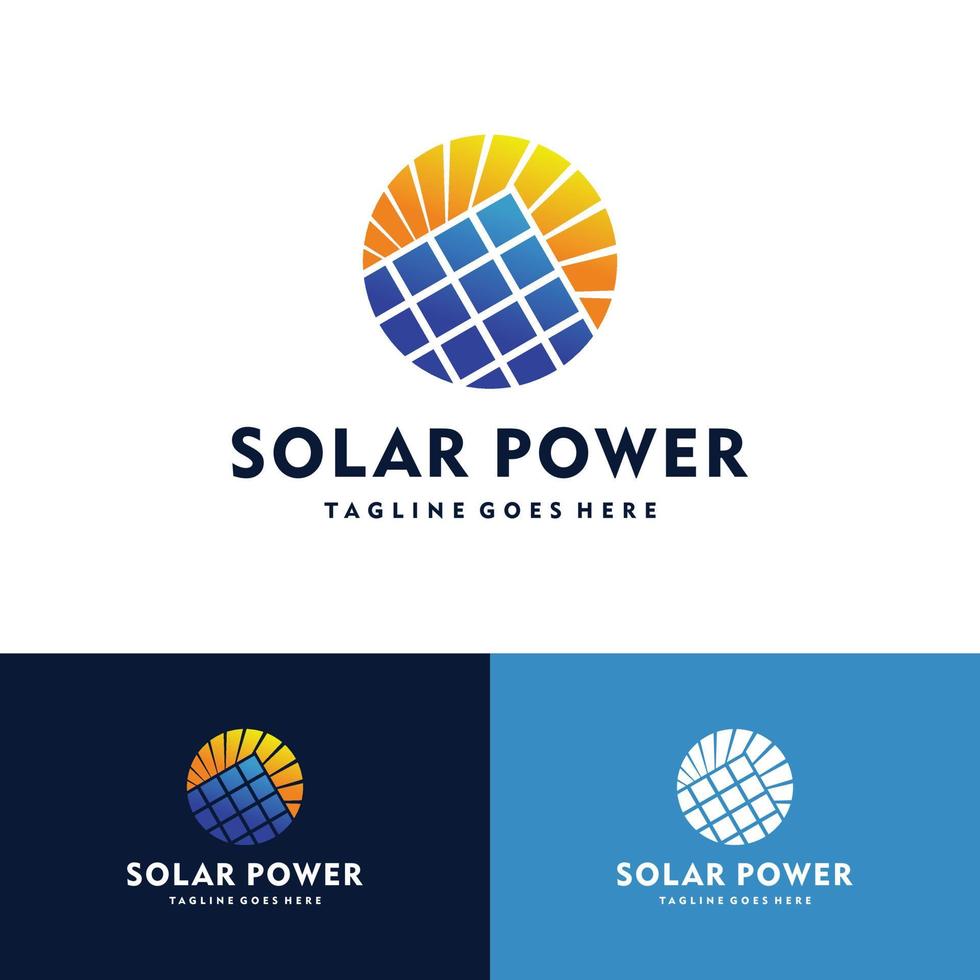 Sun solar energy, solar energy power logo vector icon illustration