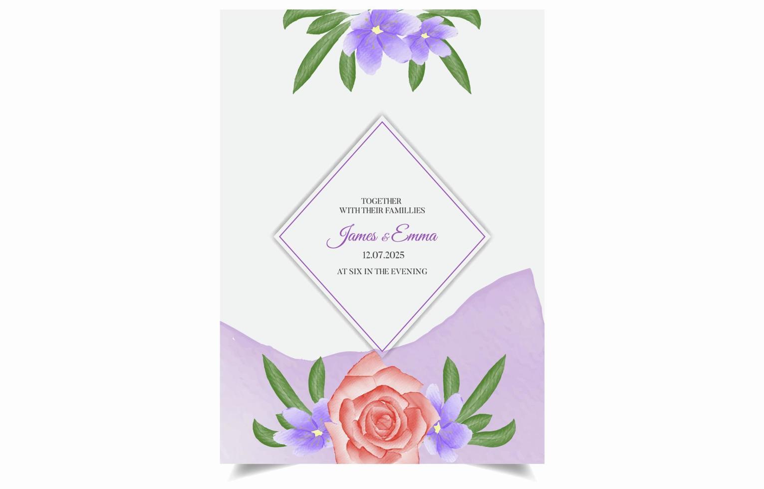 soft beautiful watercolor invitation design. vector