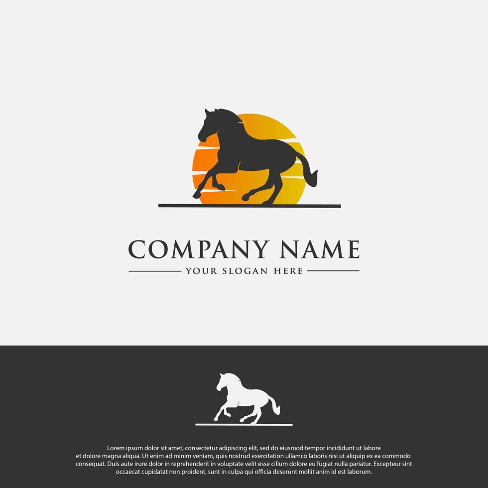 silueta caballo logo vector