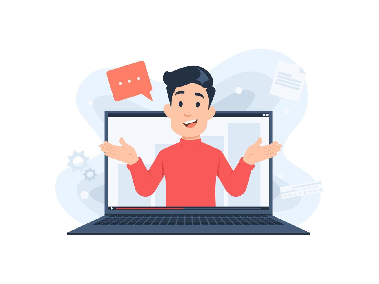 webinar concept flat illustration isolated in white background vector