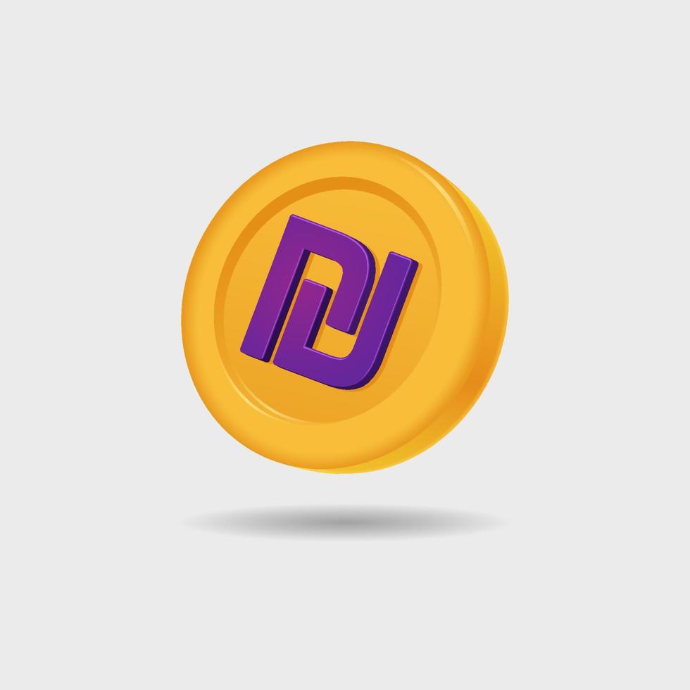 3D icon of new israeli shekel vector