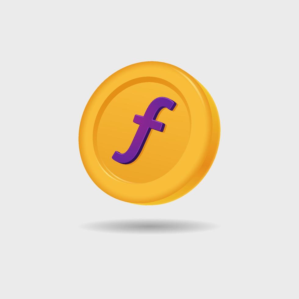 3D icon of florin coin vector