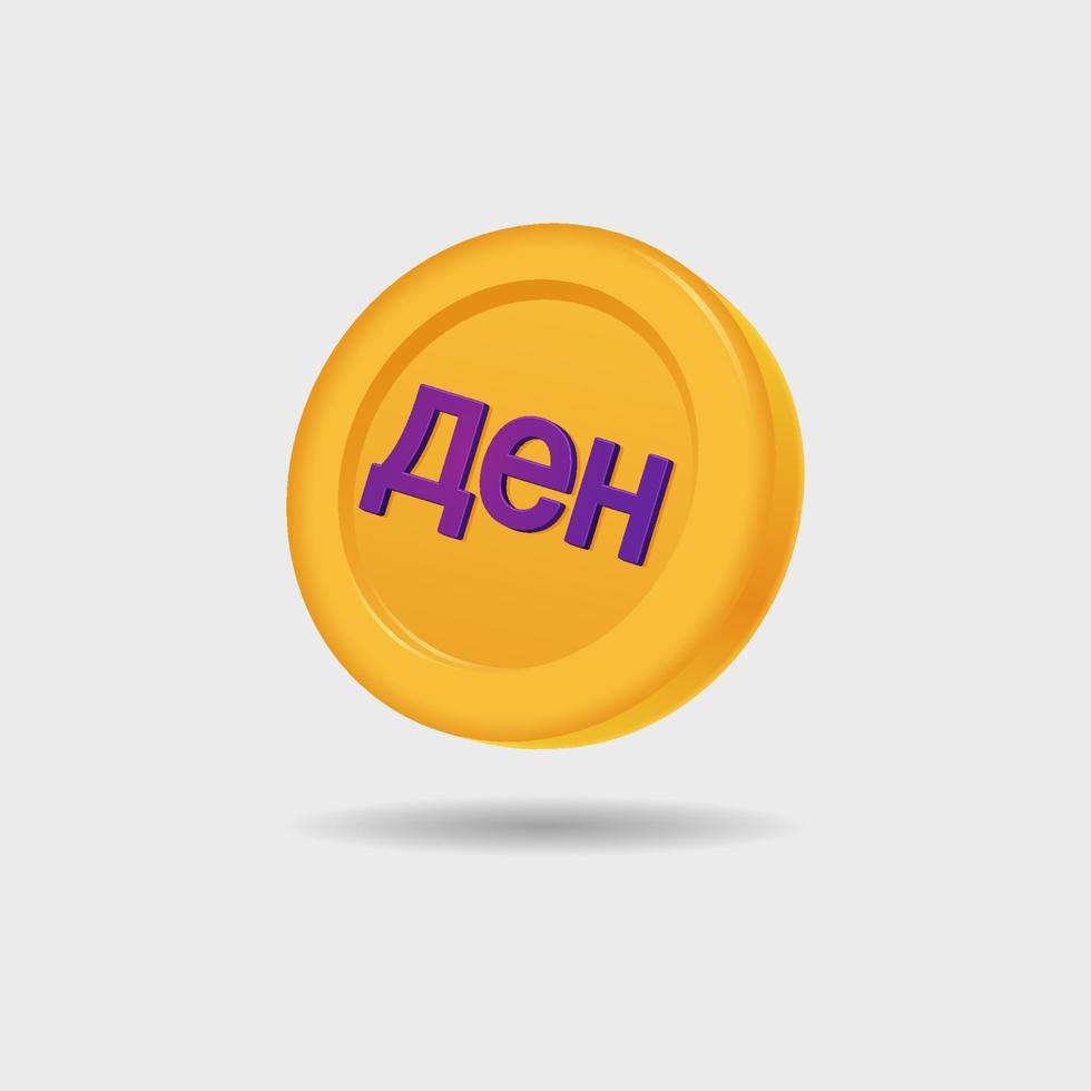 3d icono de moneda denar vector