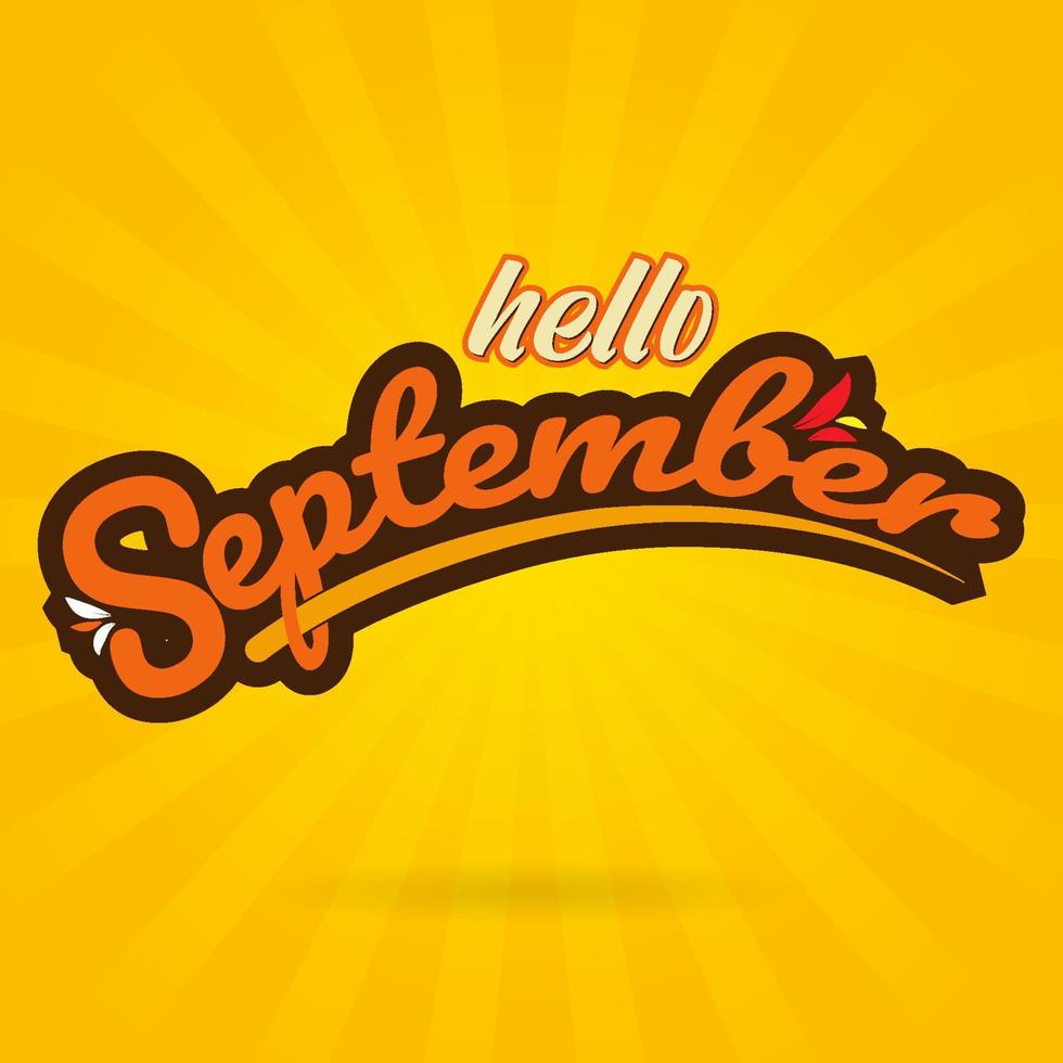 lettering of september text design vector