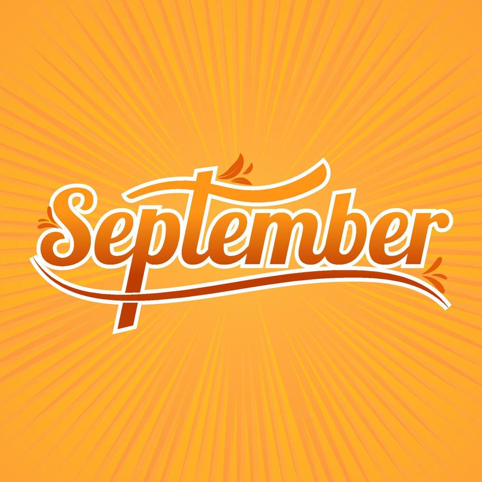 letterig septiembre tipografía otoño color vector