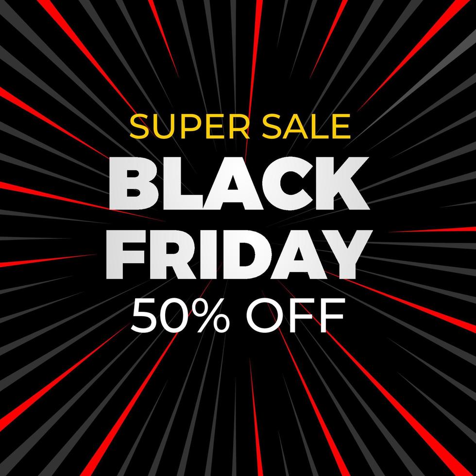 black friday banner sunburst effect vector