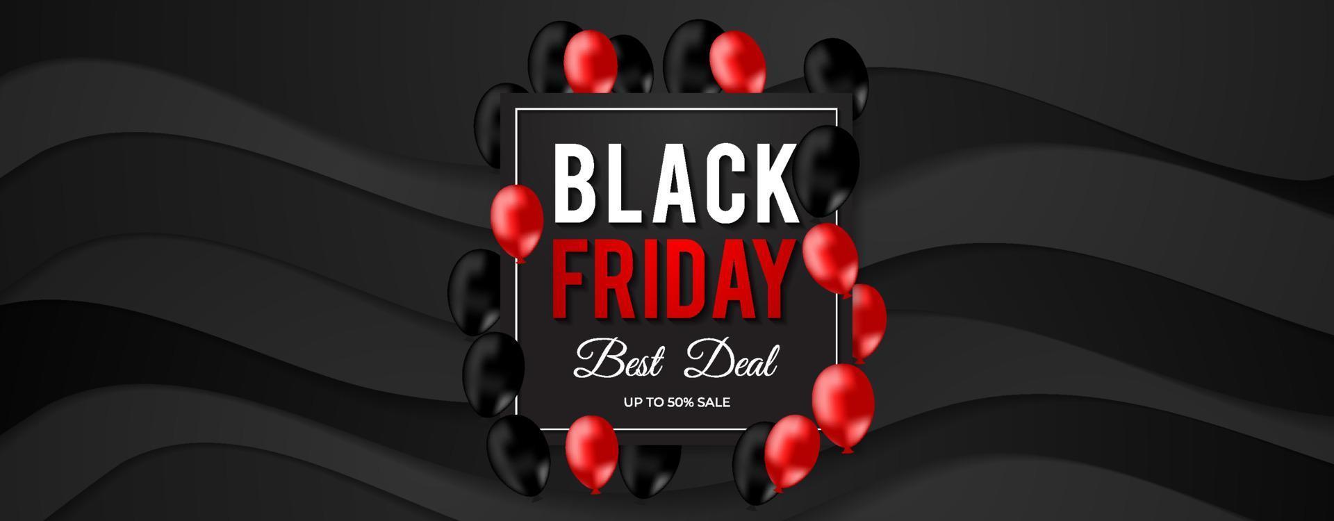 black friday ballon illustration banner shape background vector