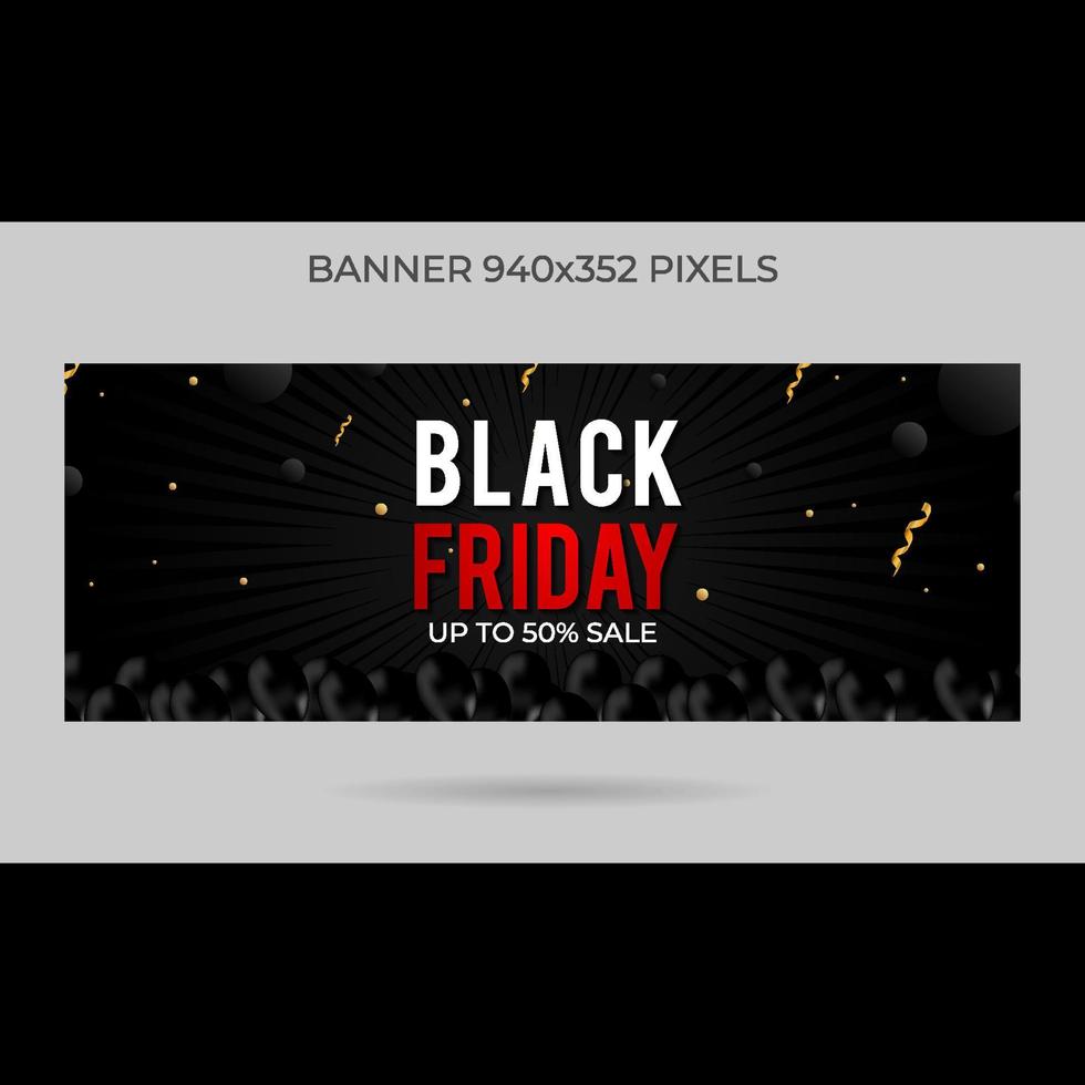 black friday banner ballon vector sparkle effec