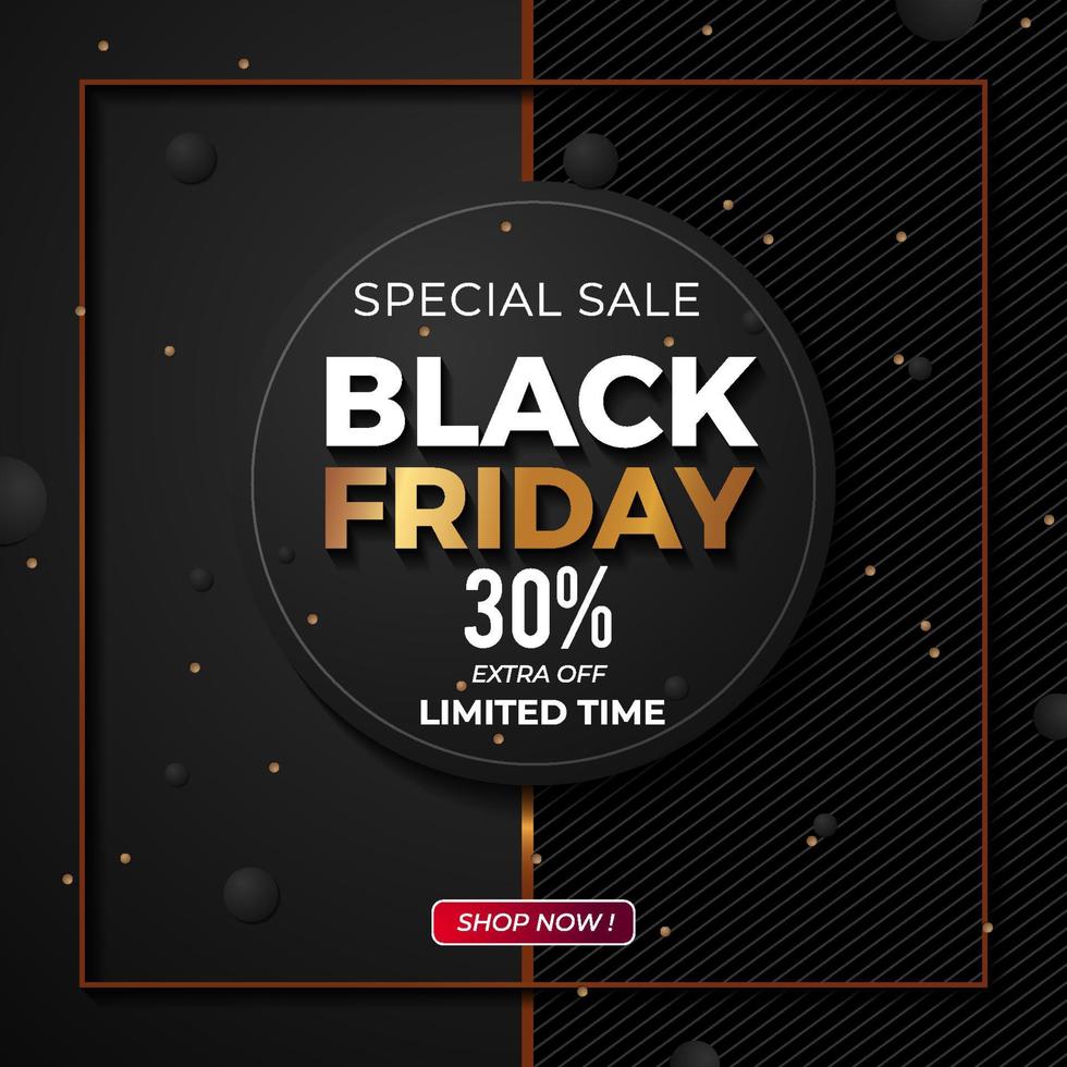 baner black friday 30 por ciento de diseño vectorial vector